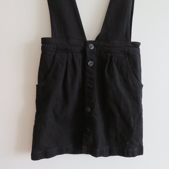 MAJE Ritana Black Denim Pinafore Overall Dress - Size EU 40 / US M - Picture 3 of 14